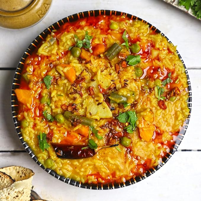 Aryaa Organic Khichdi 220g | Indian Risotto One-Pot Meal with Basmati Rice, Lentils & Ayurvedic Spices | High Protein, High Fiber, Vegan, Gluten-Free, Non-GMO, Easy to Digest, Ideal for Detox & Clean Eating