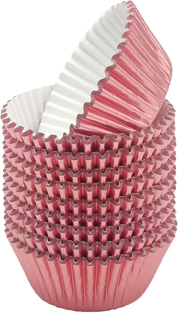 Standard Rose Gold Foil Cupcake Liners Muffin Baking Cups for Party and More, 200-Count