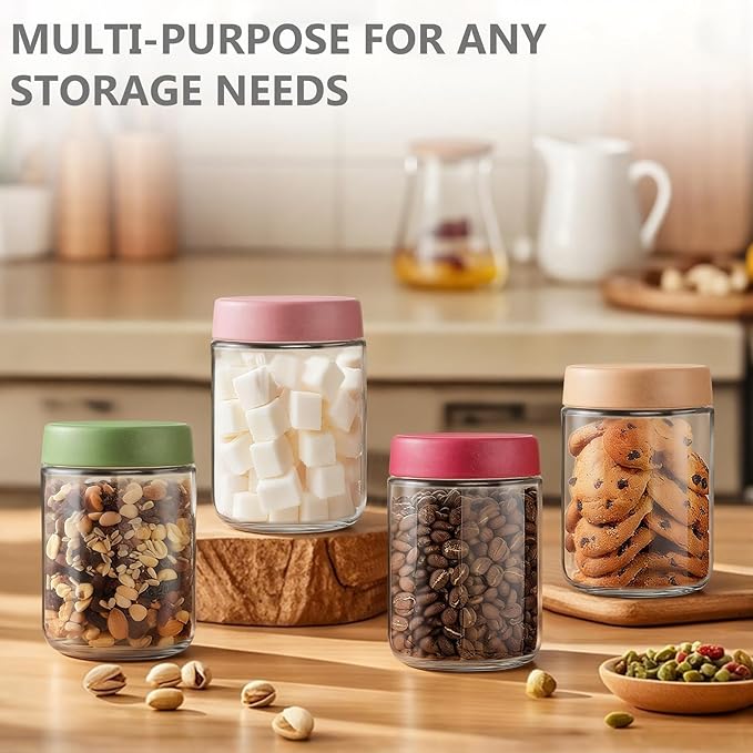 12-Pack 16oz Glass Jars with Lids, Airtight Overnight Oats Containers, Salad& Yogurt Storage, Mason Jars for Snacks, Spices, Meal Prep – Reusable