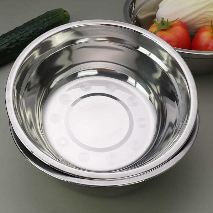 Metal Mixing Bowls, Stainless Steel Serving Bowl, Set of 4