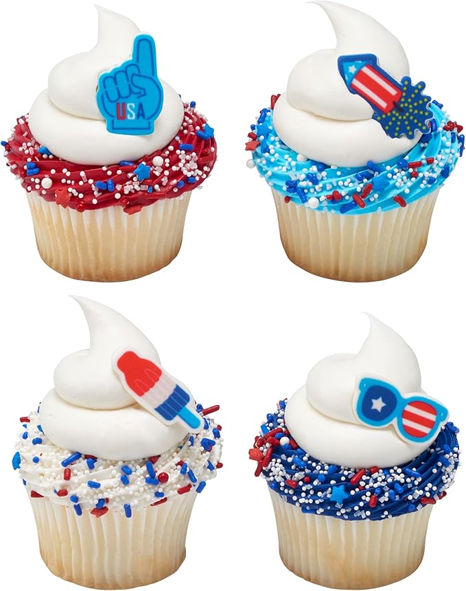 DecoPac Patriotic Fusion Mix Sprinkles, 27oz, Red, White, Blue Candy Sprinkles in Handheld Container, Edible Decorations For July 4th, Independence Day, Celebration Cakes, Cupcakes, Cookies and Donuts