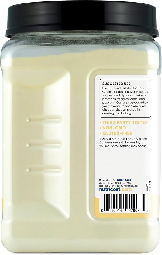 Nutricost Pantry White Cheddar Cheese Powder (2.5 Pounds Per Bottle) - Powdered Cheese :: Great for Cooking, Baking, Popcorn, and More!