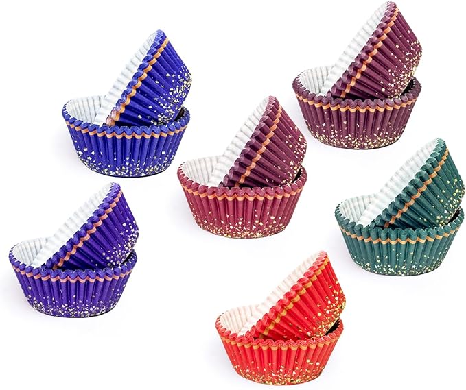 qiqee Graduation Cupcake Liners Muffin Liners for Graduation 300-Count 6 Original Design No Smell, Food Grade Baking Cups Paper(Small Size)