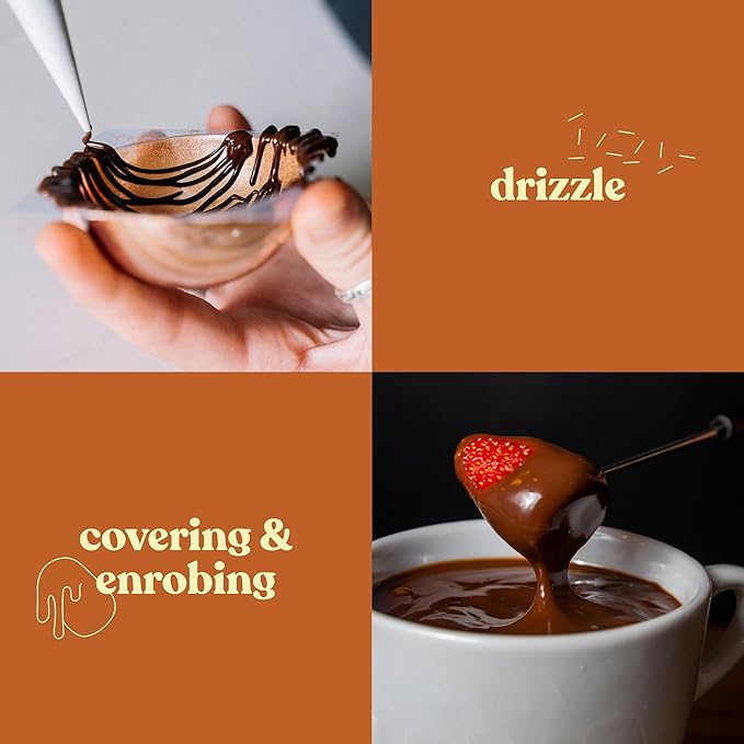 Cambie Melting Chocolate Candy Melts - 2 Pounds of Milk Chocolate Melts Used for Dipping, Baking & Toppings - Premium Quality Chocolate Wafers for Homemade Desserts