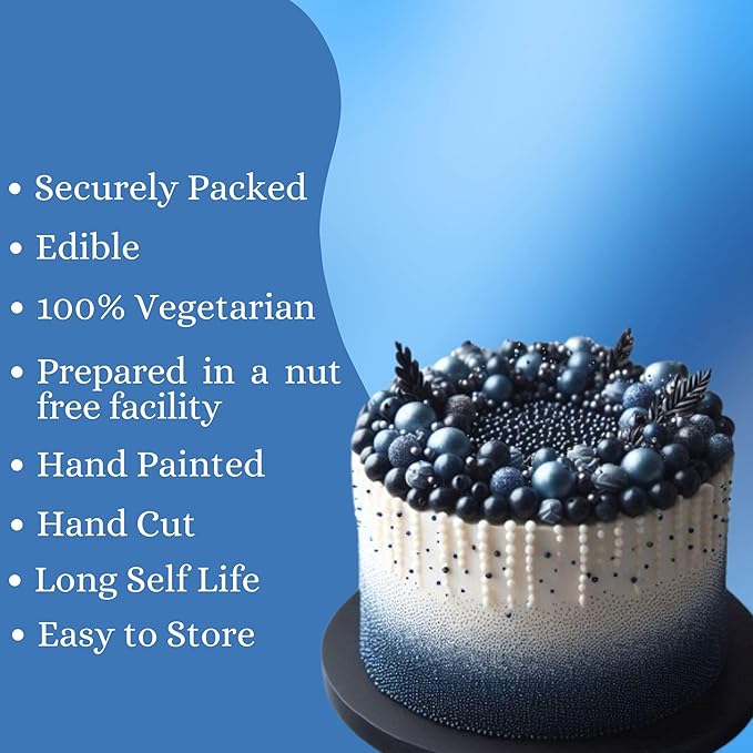 Confect Edible Christmas Sprinkles – Navy Blue Pearl & Vermicelli Mix for Frozen-Themed Cake, Cupcake, Cookie & Holiday Baking Decoration | Vegan, Gluten-Free, Soy-Free, Dairy-Free, Palm Oil-Free- 4.2 Oz
