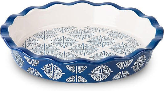Wisenvoy Pie Pan Ceramic Pie Dish Pie Plate Porcelain Deep Dish Pie Pan Non-Stick Pie Pans