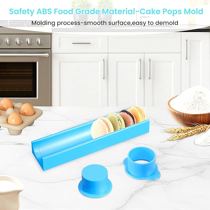 Round Cake Pop Mold : Circle Cake Pop Cutter and Pusher with Tray - ABS Plastic Easy Release & Non-Stick Perfectly Cakepop Molds Shapes for Parties, Wedding,Home Desserts Making