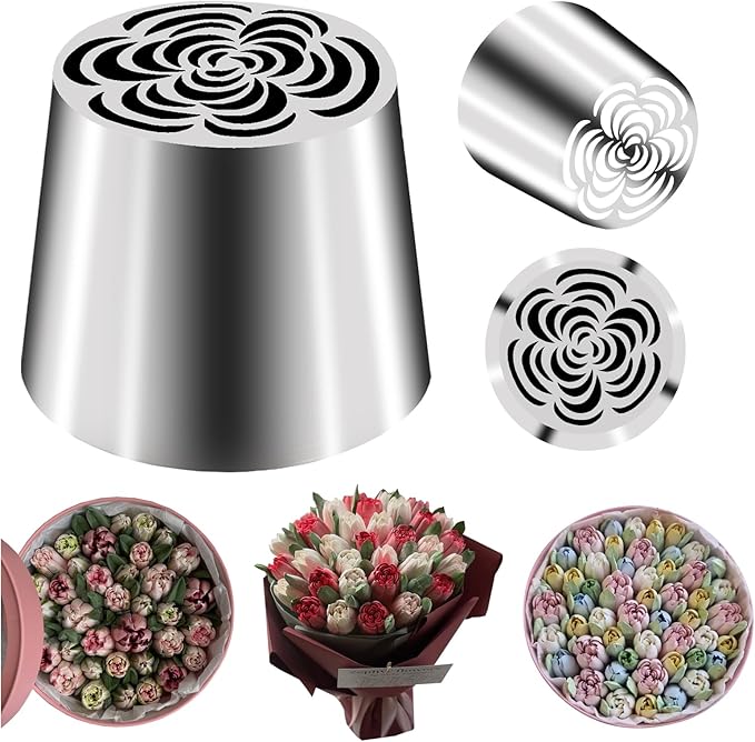 FANTEXY Extra-Large Russian Piping Tips Set,Russian Flower Piping Tips for Cake Decorating,Large Flower Piping Tip,Floral Piping Tips Set for Frosting Tips,Icing Rose Flowers for Cake Decorating,SL57