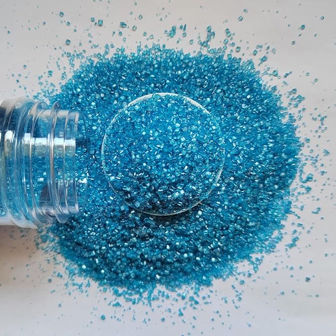 Homankit Sanding Sugar, Blue Edible Sugar Crystals, Sugar Sprinkles Mix for Celebration Cakes, Cupcakes, Baking, Cookies Decorating, 3.2 OZ