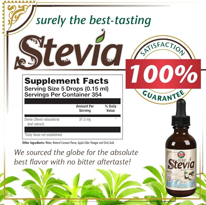 KAL Pure Stevia Extract, Coconut, 1.8 Fluid Ounce