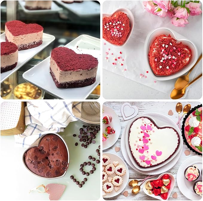 Heart Shaped Cake Pan 6 Inch Aluminum Cake Tin Baking Cake Mould for Weddings Birthday Party, Heart-shaped Small Cake Pan for 1-2 Servings