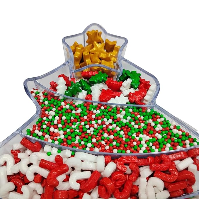 Eastron Christmas Confetti Sprinkles, Christmas Sprinkles for Cake Decorating, Edible Red Green White and Gold Sprinkle for Baking Cookie, Cupcakes Topper, Ice Cream, Desserts Decorations