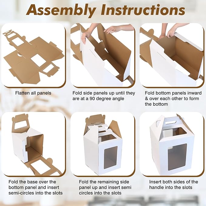 Moretoes 4 Pack Tall Cake Boxes with 4 Boards, Large Bakery Take Out Transport Containers 2 Sizes 14x14x16 & 16x16x18 Tier Bakery Carrier with 4 Boards, Party Birthday Wedding