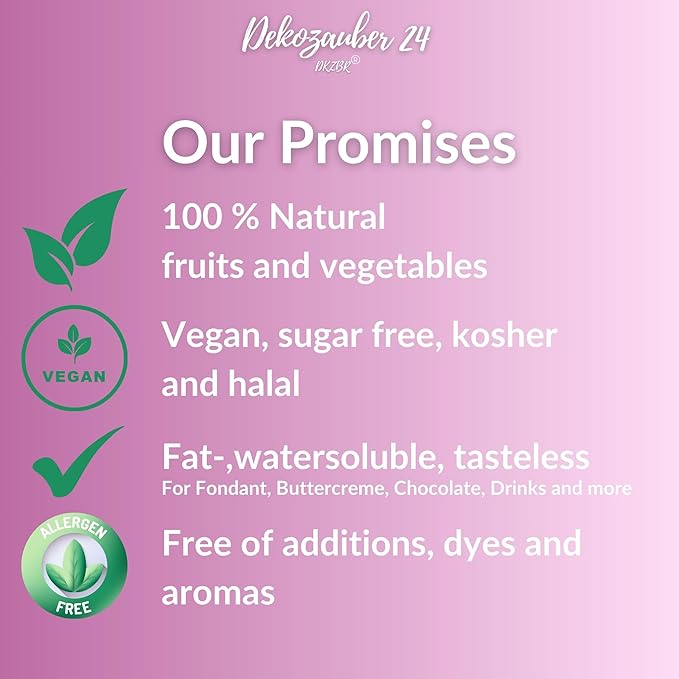 Dekozauber24 Natural purple food coloring, 0.35oz edible powder, dye free, vegan, plant based and gluten free color for baking
