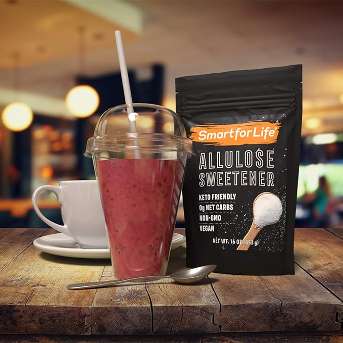 Smart for Life Allulose Sweetener - Zero Net Carbs Keto Sweetener - Low Calorie, Natural Keto Sugar Substitute - Made in the USA - 16 oz Resealable Bag