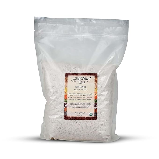 Gold Mine Blue Corn Masa Harina, Macrobiotic, Vegan, Kosher and Gluten-Free Flour for Healthy Mexican Dishes - 5 LBS, 80 oz