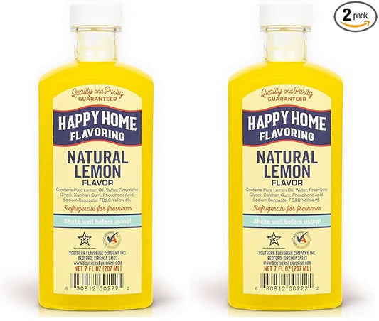 Happy Home Natural Lemon Flavor, Non-Alcoholic, Certified Kosher, 7 oz. (Pack of 2)
