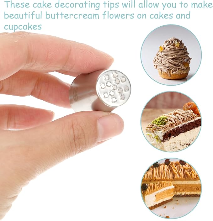 3 PCS Grass Icing Piping Tips, Large Piping Tips for Cake Decorating, Frosting Kit with 233 234 29 Decorating Tip for Frosting, Multi-opening