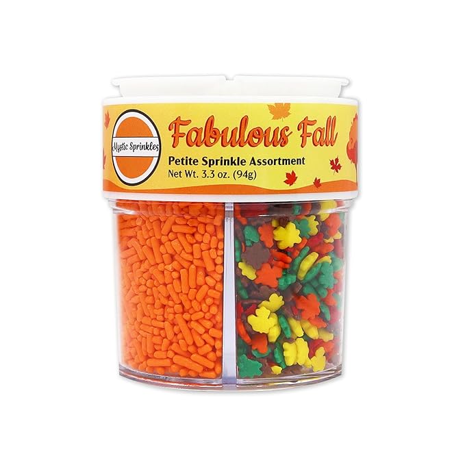 Mystic Sprinkles 4 Cell Sprinkle Assortments (Fabulous Fall, Petite)