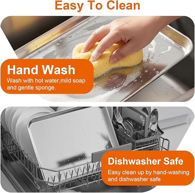 6pcs Stainless Steel Sheet Pan, 9x7inch Cookie Sheets Baking Sheets Pan Cookie for Bakings Metal Food Tray Non-Stick, Rust Resistant Stainles Steels Cookies Sheet for Baking Or Roasting