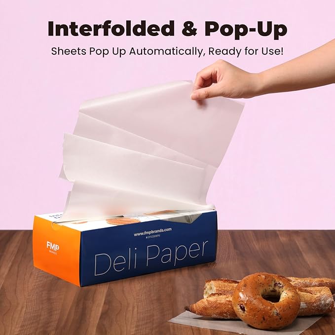 Fit Meal Prep [1000 Pack] 8 x 10.75" Wax Paper Sheets for Food, Interfolded Precut Deli Pop Up Grease-Proof Sandwich Paper Wraps, Waterproof for Lunch, Food Basket, Microwave Cover, BBQ