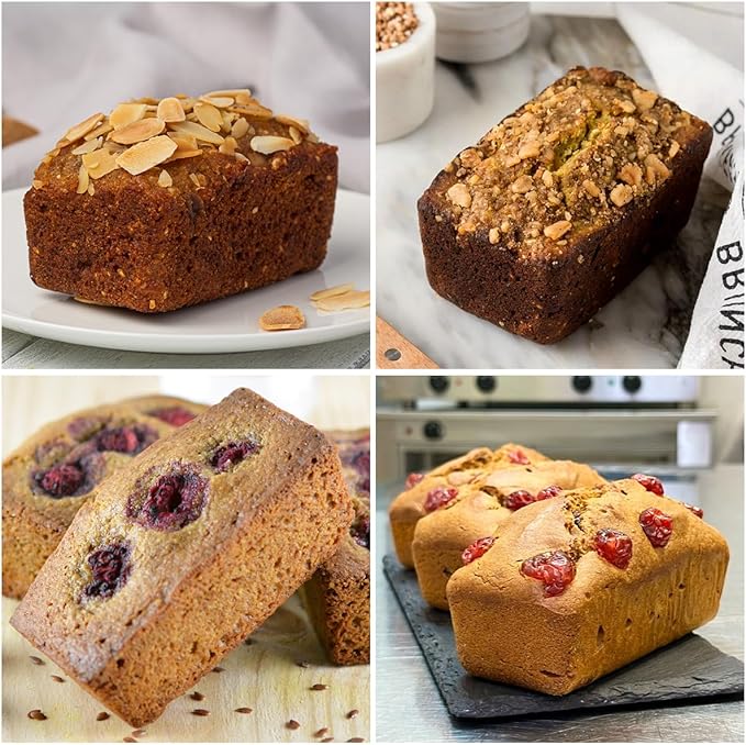 CAKETIME Mini Loaf Pan, Silicone Mini Bread Loaf Pans 12 Cups for Baking Bread, Brownie, Cornbread, Cheesecake, Soap Nonstick 2 Pack Confetti