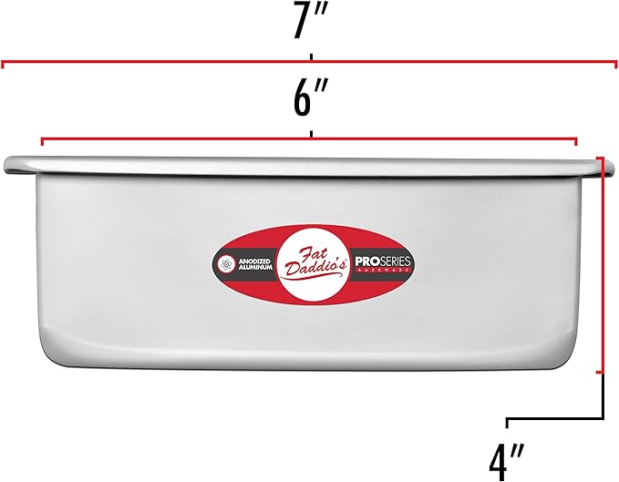 Fat Daddio's Anodized Aluminum Square Cake Pan, 6 x 4 Inch