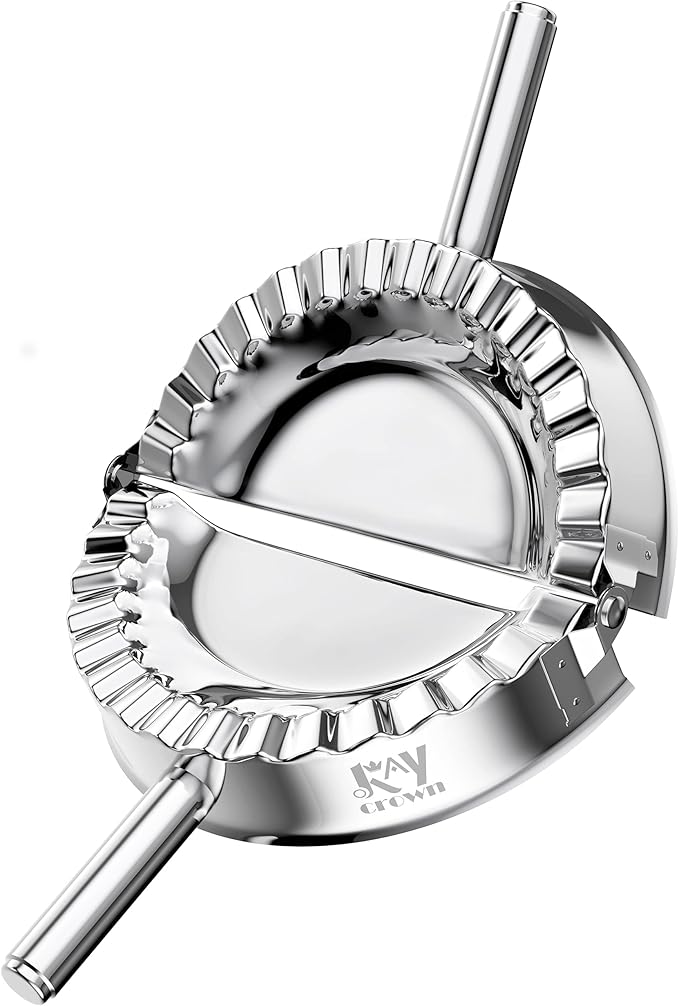 KAYCROWN 6 Inch Empanada Press, Stainless Steel Dumpling Maker Dough Cutter Dumpling Mold for Empanada, Dumpling, Ravioli, Pierogi, Turnovers, Calzone (XL: 6 inch)