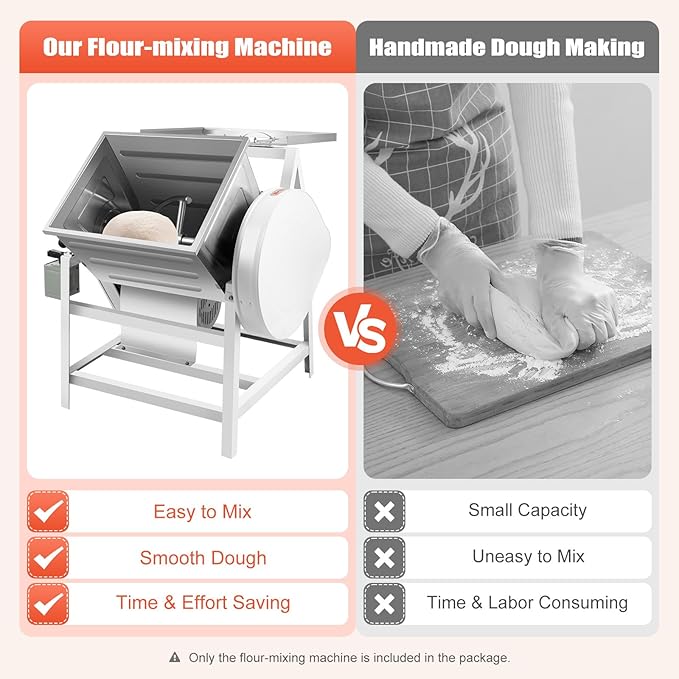 Commercial Food Mixer, 1500W Commercial Dough Mixer 30Qt Kitchen Electric Stand Mixer Maximum Capacity High Safety Detachable Design for Making Dough In Noodle Restaurants Hotels Breakfast Shops