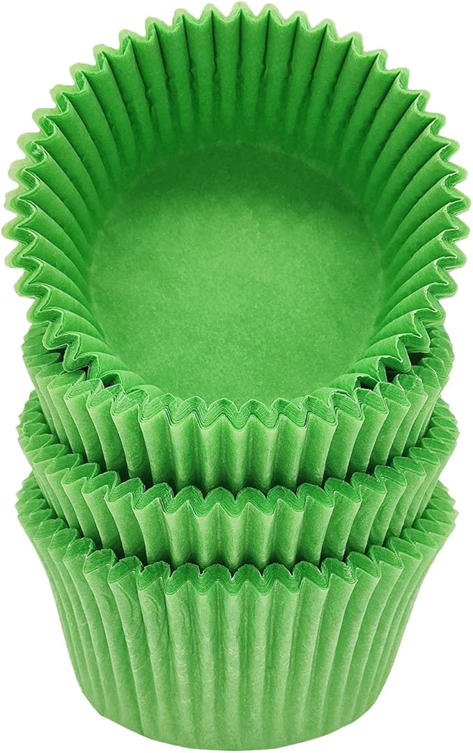 Premium Green Greaseproof Cupcake Liners Muffin Paper Baking Cups Standard Size, 100-Count