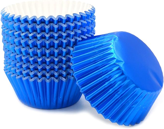 Standard Blue Foil Cupcake Liners Muffin Baking Cups for Party and More, 200-Count