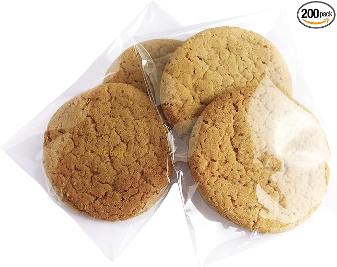 Wowfit 200 Count 4x6 Inch Clear Cellophane Plastic Bags, Resealable Self-Sealing Cello Bags Good for Individual Cookies, Decorative Wrappers, Party Favors, Candy and More