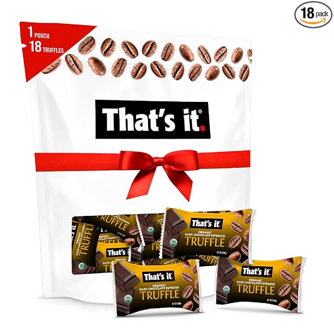 That's it. Organic Dark Chocolate Espresso Truffles (1 Truffle = 1 Espresso Shot) Vegan, Gluten-Free, Grab and Go, Allergy Friendly (Espresso - 18 Pack)