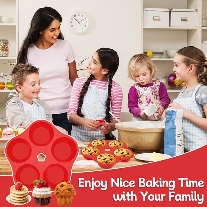 Silicone Air Fryer Muffin Pan Mini Egg Bite Mold for Oven Baking,1 Pcs Round Muffin Tins Cups Cake Pan Tray for Air Fryer Liners Basket Accessories Baking Muffin Cakes Pancake Quiche