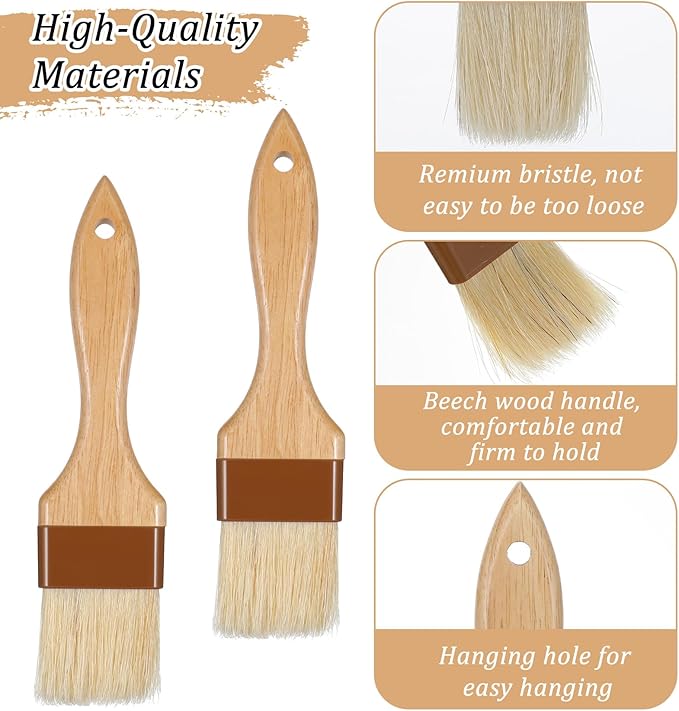 2Pcs Basting Brush for Cooking, Cooking Brush for Oil and Sauce, Suitable for Oil Sauce Kitchen Baking Tools