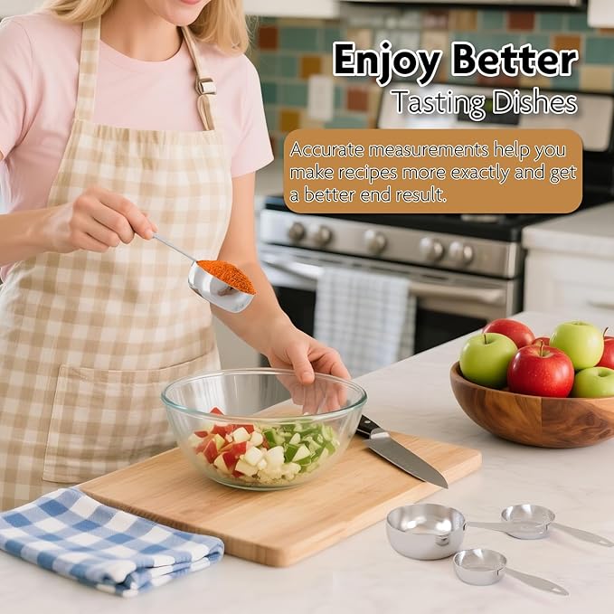 1PCS 1/2Cup(118ml) Stainless Steel Measuring Cup, Heavy-duty Single Metal Scoop for Wet and Dry Ingredients, Great Kitchen Gadgets for Cooking