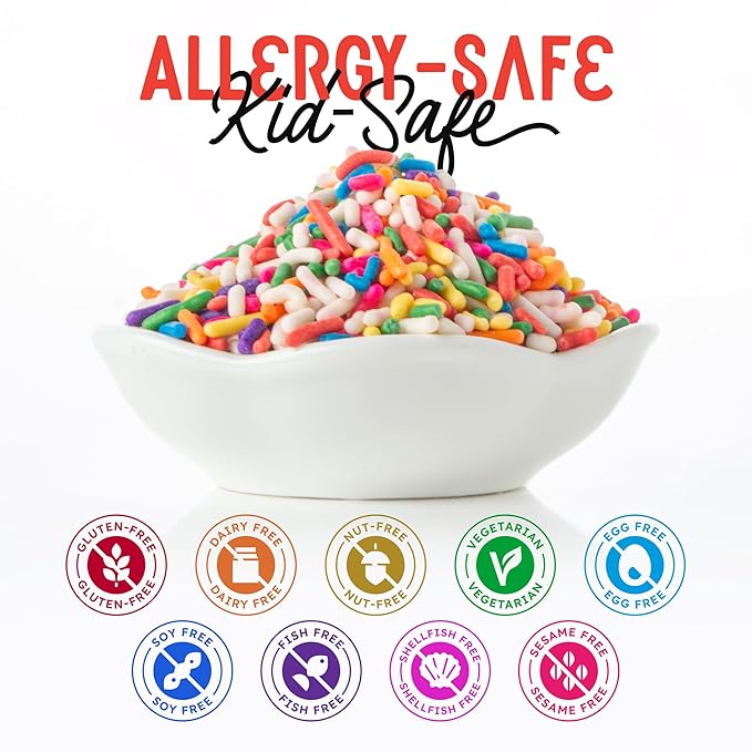 Snackathon Sprinkles for Baking & Decorating, Rainbow Sprinkles, 2.2 LB Bulk Rainbow Jimmies in Resealable Pouch