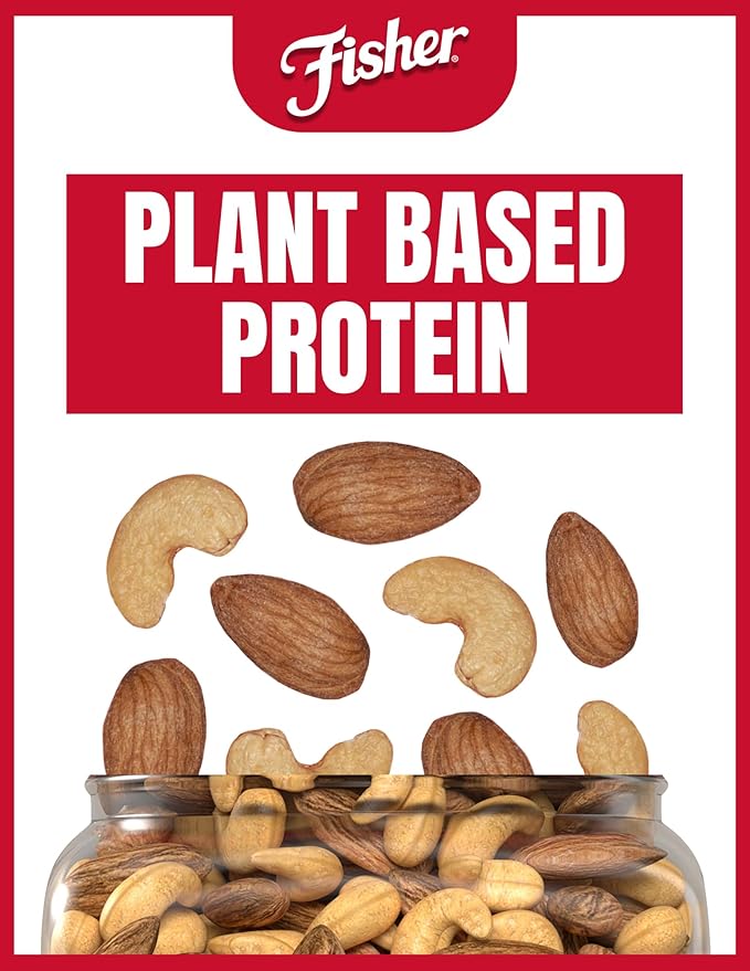 Fisher Oven Roasted Never Fried Almond & Cashew Blend, 24 Ounces (Pack of 1), Healthy Snacks for Adults, No Added Oil, Artificial Ingredients or Preservatives, Trail Mix, Gluten Free