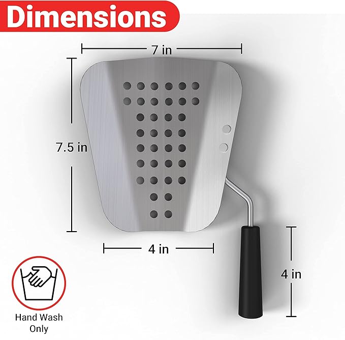 Poppy's Large Aluminum Popcorn Scoop - Kernel Sifting Speed Scoop for Commercial and Home Use