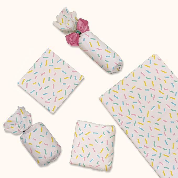 Confetti Birthday Printed Tissue Paper for Gift Bags or Boxes and Wrapping - Bulk Decorative Art Tissue Paper for Packaging and Gifting | 24 Sheets 20" x 30"
