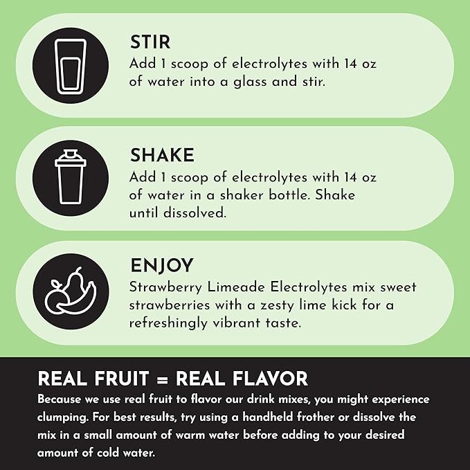 JUST INGREDIENTS Strawberry Limeade Electrolytes – 30 Serving Bag – Hydration Drink Mix with Essential Minerals – Remineralizing Formula – No Sugar Added – Supports Energy – Vegan, Non-GMO