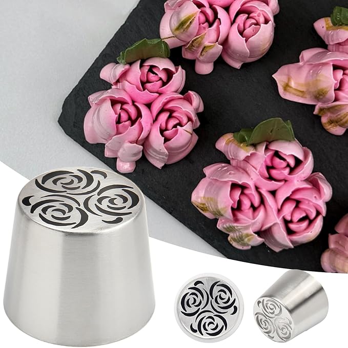 Extra Large Russian Piping Tips for Marshmallows Stainless Steel Flower Frosting Nozzles many styles Cake Decorating Baking tool for Buttercream, Cupcakes Cookies(SL63)