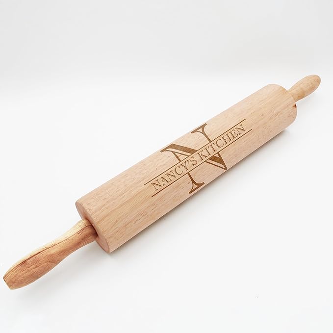 Personalized Wood Rolling Pin, Baking Award Gift, Gifts for Grandma, Chefs and Bakers (Nancy's Kitchen)