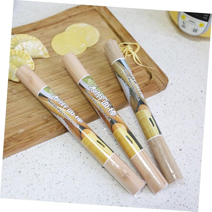 10pcs Rolling Pin Wooden Dough Roller French Cookies from France Wood Biscuits Dough- Smooth Roller Wood Dough Roller Baking Tool Clay Tools Pie Crust Cake Dumpling