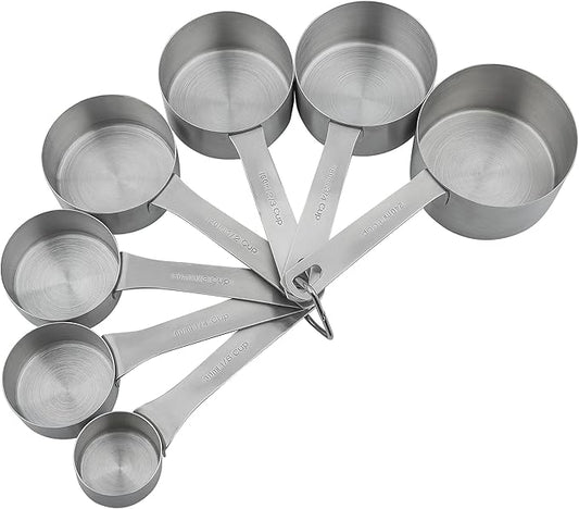 Smithcraft Measuring Cups Set for Kitchen and Baking Tools, Stainless Steel Measuring Cups Set 18/8(304) Steel Material Heavy Duty 7 Measuring Cups and 1 Ring Set of 8