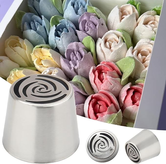 Extra Large Russian Piping Tips for Marshmallows Stainless Steel Flower Frosting Nozzles many styles Cake Decorating Baking tool for Buttercream, Cupcakes Cookies(SL13)