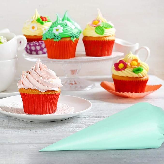 Piping Bag 10 Inch, 100 Pcs Non-Slip Pastry Bags Disposable Cake Decorating Bag Tipless Piping Bags, 1 Box
