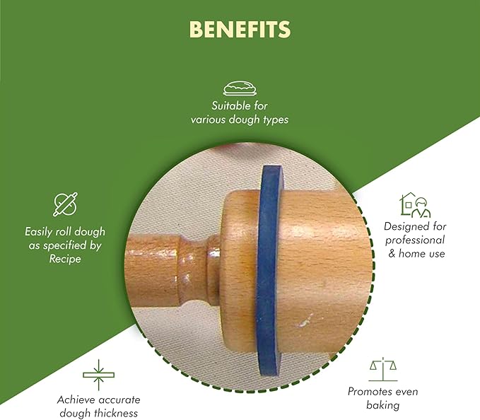Regency Wraps Evendough Bands, Rolling Pin Rings for Rolling Dough to Precise Thickness for Pizza, Pies, Pastries, Pasta, Set of 4 sizes, Pack of 1