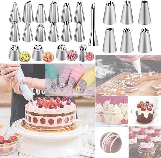 Cake Decorating Kit,Piping Bags and Tips Set,Cake Decorating Supplies,Frosting Piping Kit,Cake Baking Supplies for Beginners (66PCS)