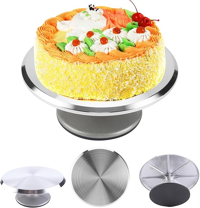 Cake Stand, 12inch Aluminum Cake Turntable Rotating Revolving Decorating Stand Pastry Baking Decor Tool for Party Wedding